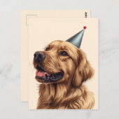 Verjaardag Goud Retriever Hond Briefkaart (Voorkant / Achterkant)