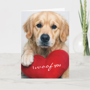 Verjaardag Goud Retriever Met Rode Hart Kussen Kaart