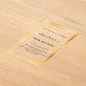 Verjaardag gouden confetti helder acryl uitnodigingen (Laagn)