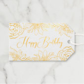 Verjaardag Gouden Folie Cadeau Labels (Voorkant (horizontaal))