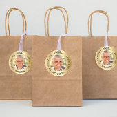 Verjaardag gouden foto man myth legende ronde sticker