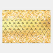 Verjaardag gouden glitter naam inpakpapier vel (Voorkant 2)