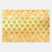 Verjaardag gouden glitter naam inpakpapier vel (Voorkant)