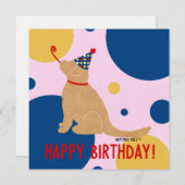 Verjaardag Gouden Retriever Notitiekaartje (Voorkant / Achterkant)