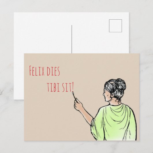 Verjaardag graffiti briefkaart (Voorkant / Achterkant)