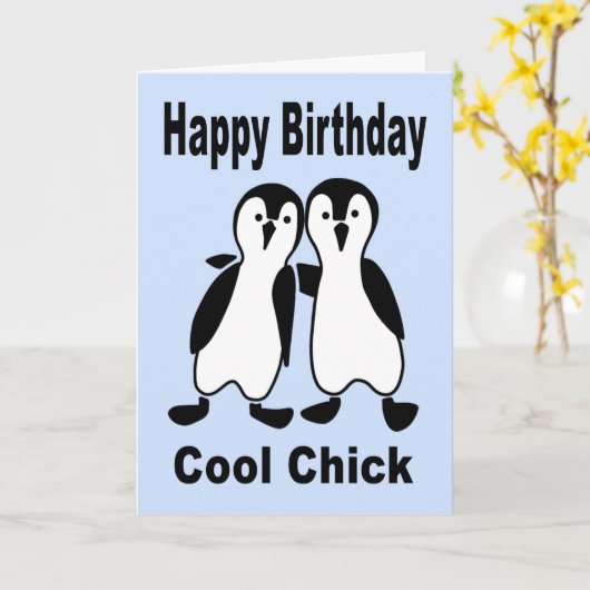 Verjaardag Grafische Stijl Schattigee Comische Pin Kaart (Gele Bloem)