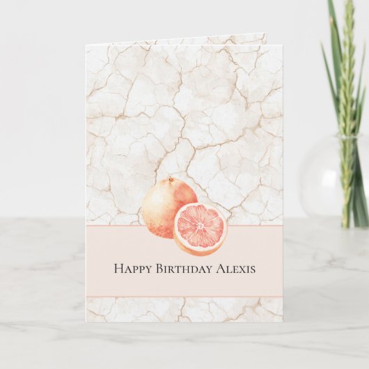 Verjaardag Grapefruit Zomerbries Kaart (Voorkant)