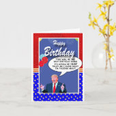 VERJAARDAG grappig TRUMP (PERSONALISEREN) Kaart (Gele Bloem)
