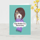 Verjaardag grappige hond moeders dochters zussen kaart (Gele Bloem)