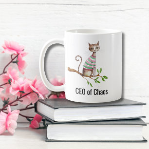 Verjaardag Grappige Kat “CEO van Chaos” Kat Moeder Koffiemok