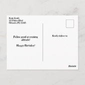 Verjaardag Grappige Kat Piloot & Vliegtuig Luchtva Briefkaart (Achterkant)