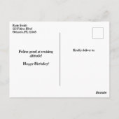 Verjaardag Grappige Kat Piloot & Vliegtuig Luchtva Briefkaart (Achterkant)