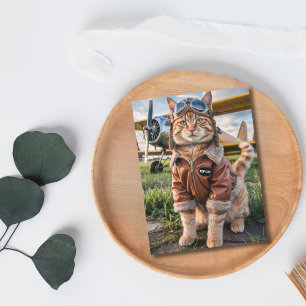 Verjaardag Grappige Kat Piloot & Vliegtuig Luchtva Briefkaart