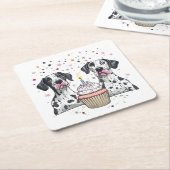 Verjaardag Great Dane Dogs Cupcake Kartonnen Onderzetters (Schuin)