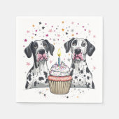 Verjaardag Great Dane Dogs Cupcake Servet (Voorkant)