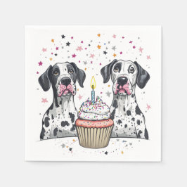 Verjaardag Great Dane Dogs Cupcake Servet