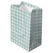 Verjaardag Grijs Kitten op Gingham Medium Cadeauzakje (Achterkant Gekanteld)