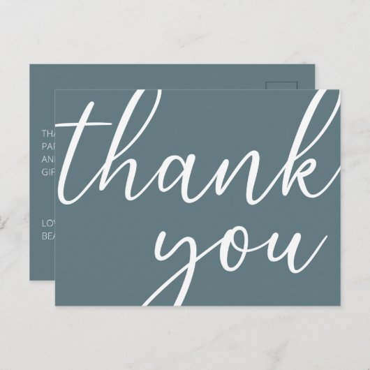 Verjaardag Grijs Modern Script Bedankt Briefkaart (Voorkant / Achterkant)