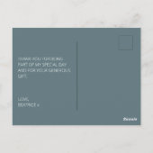 Verjaardag Grijs Modern Script Bedankt Briefkaart (Achterkant)