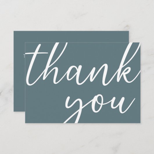 Verjaardag Grijs Modern Script Dank u Bedankkaart (Voorkant / Achterkant)