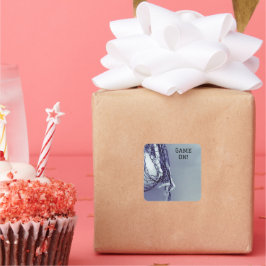 Verjaardag Grijs Net & Volleybal Square Sticker