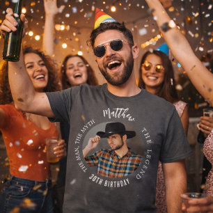 Verjaardag grijze witte foto man mythe legende t-shirt
