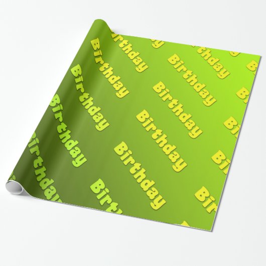 Verjaardag (groen) cadeaupapier (Uitgerold)