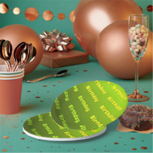 Verjaardag (groen) papieren bordje