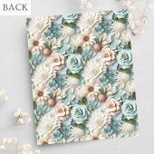 Verjaardag groen wit bloemenbudget uitnodiging