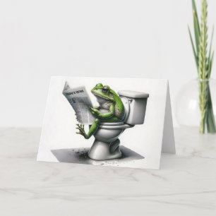 Verjaardag Groene Kikker Het lezen van een krant Kaart