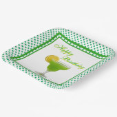 Verjaardag Groene Margarita Papieren Bordje (Gebogen)