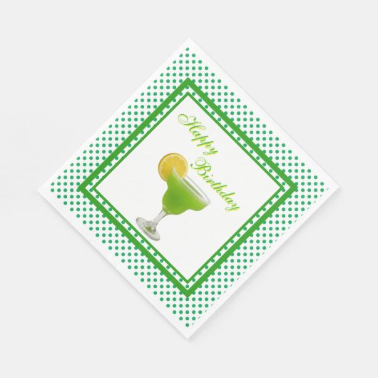 Verjaardag Groene Margarita Servet (Hoek)