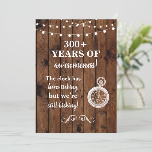 Verjaardag Groepsfeest BBQ Houten Gevouwen Kaart U (Staand voorkant)