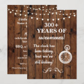 Verjaardag Groepsfeest BBQ Houten Gevouwen Kaart U (Voorkant / Achterkant)