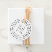 Verjaardag Groet Chic Modern Family Monogram Bedankjes Labels (In situ)