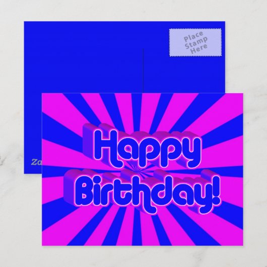 Verjaardag Groet Retro stijl Briefkaart (Voorkant / Achterkant)