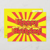 Verjaardag Groet Retro stijl Briefkaart (Voorkant / Achterkant)