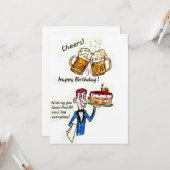 VERJAARDAG GROET - VERJAARDAG JUICHEN KAART (Voorkant / Achterkant in situ)