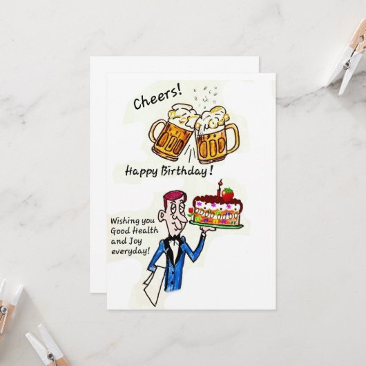 VERJAARDAG GROET - VERJAARDAG JUICHEN KAART (Voorkant / Achterkant in situ)