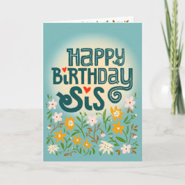 Verjaardag groet voor haar zus schattige sis flora kaart