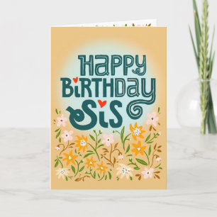 Verjaardag groet voor haar zus schattige sis flora kaart