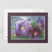 Verjaardag Groeten Bloemen door Sharon Briefkaart (Voorkant / Achterkant)