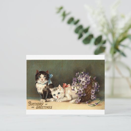 Verjaardag Groeten Repro Vintage 1910 Briefkaart (Staand voorkant)