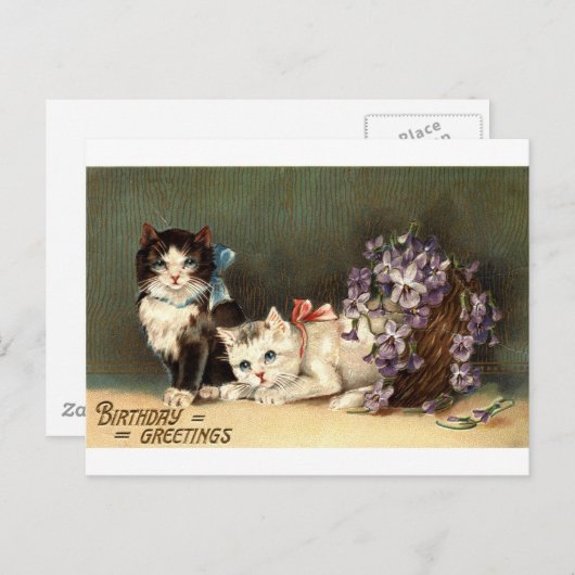 Verjaardag Groeten Repro Vintage 1910 Briefkaart (Voorkant / Achterkant)