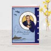  Verjaardag Groeten Sailor Kaart (Gele Bloem)