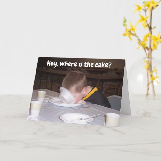 VERJAARDAG GROETEN ZEGGEN ** EET TAART ** KAART (Gele Bloem)