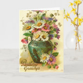 Verjaardag Groetjes Bloemen 1915 Kaart (Gele Bloem)