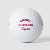 Verjaardag Grootste Oma Gepersonaliseerde roze Gif Golfballen (Voorkant)