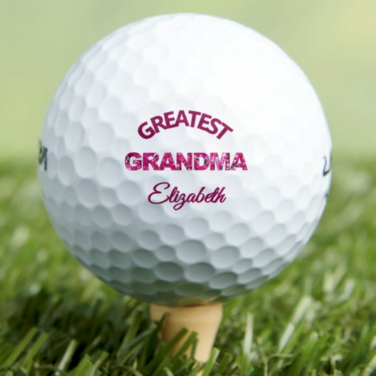 Verjaardag Grootste Oma Gepersonaliseerde roze Gif Golfballen