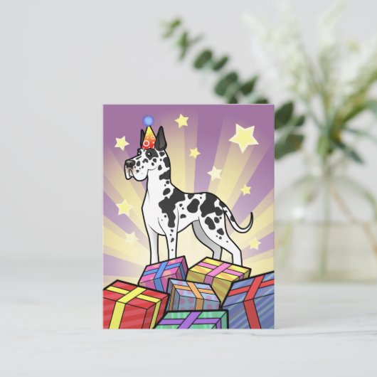 Verjaardag Grote Deen Briefkaart (Staand voorkant)